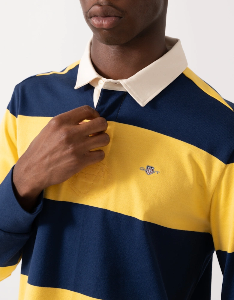 Mens Striped Heavy Rugger - 423 Persian Blue