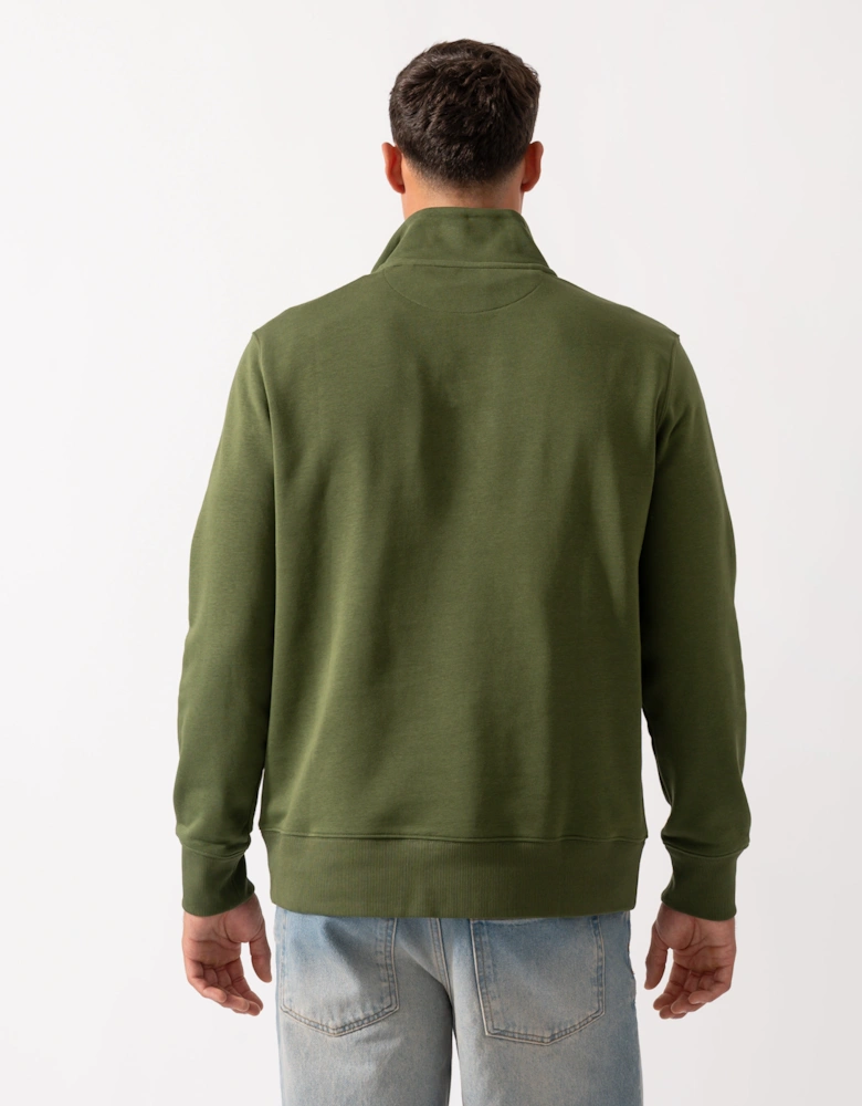 Mens Regular Fit Shield Logo Half Zip Sweatshirt - 360 Country Green