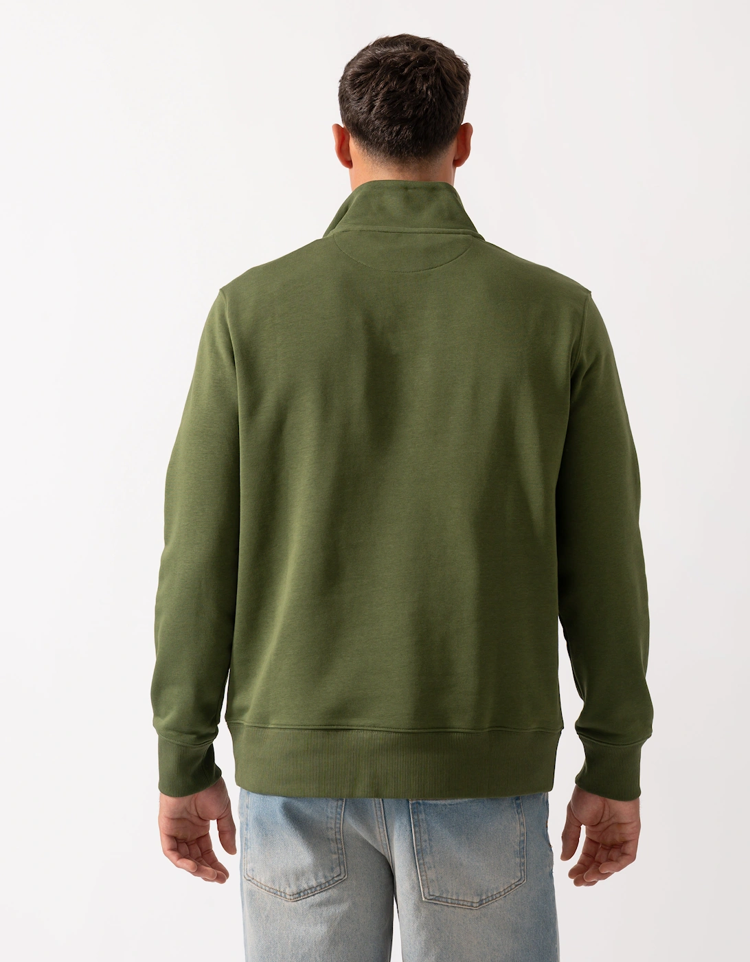 Mens Regular Fit Shield Logo Half Zip Sweatshirt - 360 Country Green