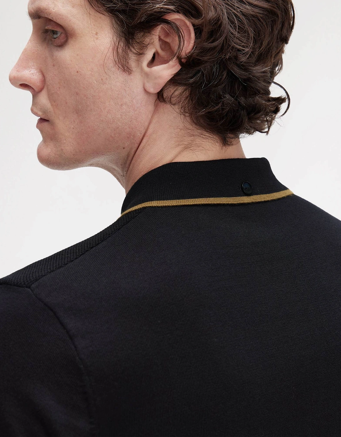 Mens Pique Stitch Knitted Polo Shirt - Black 102