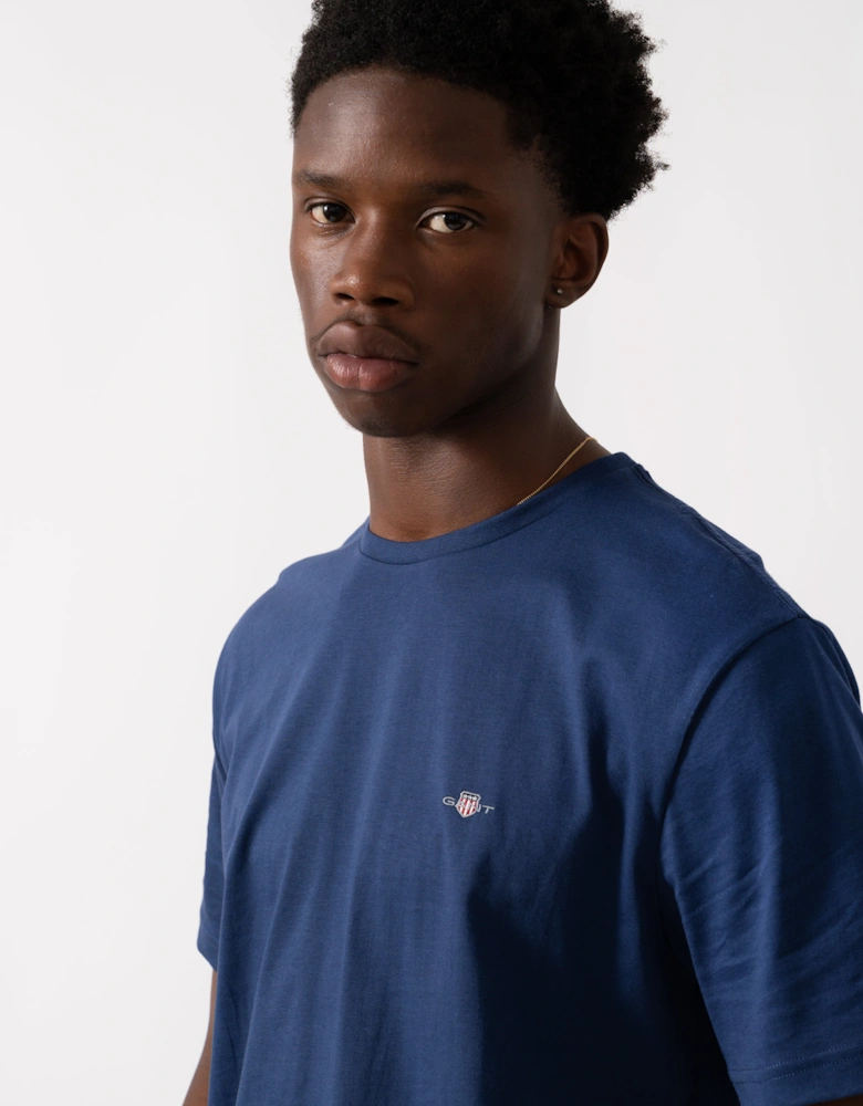 Mens Regular Fit Short Sleeve Shield Logo T-Shirt - 423 Persian Blue
