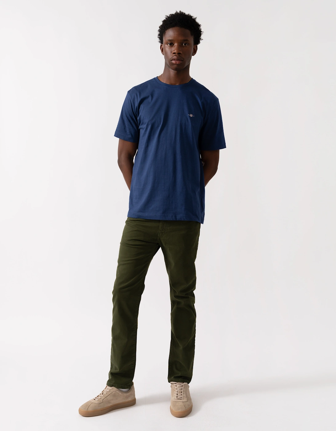 Mens Regular Fit Short Sleeve Shield Logo T-Shirt - 423 Persian Blue