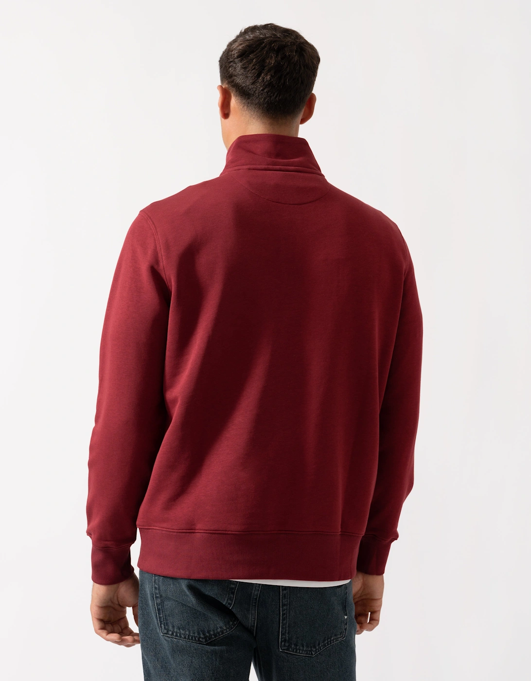 Mens Regular Fit Shield Logo Half Zip Sweatshirt - 604 Plumped Red