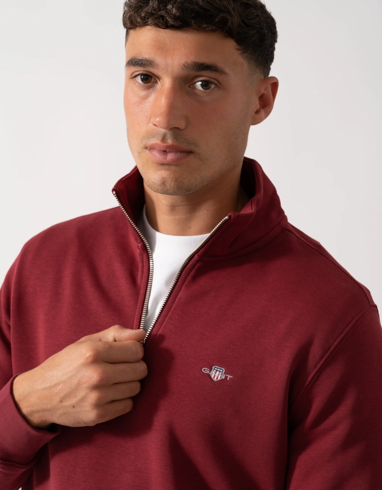 Mens Regular Fit Shield Logo Half Zip Sweatshirt - 604 Plumped Red