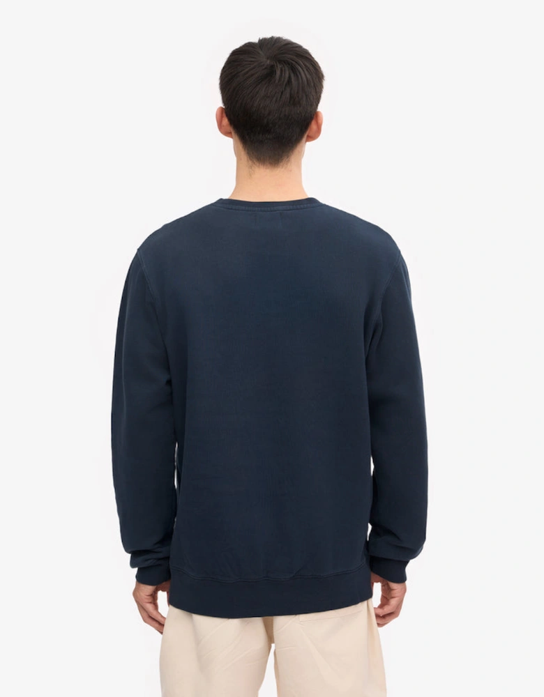 Mens Classic Organic Crew Neck Sweatshirt - Navy Blue