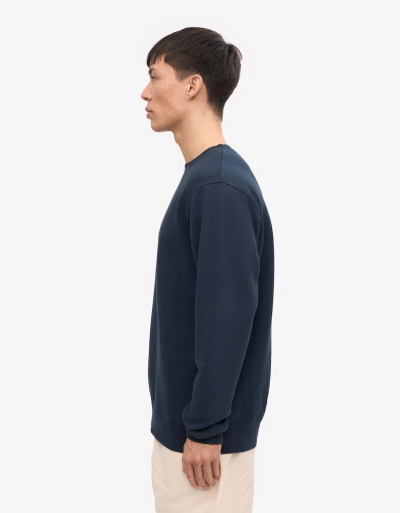 Mens Classic Organic Crew Neck Sweatshirt - Navy Blue