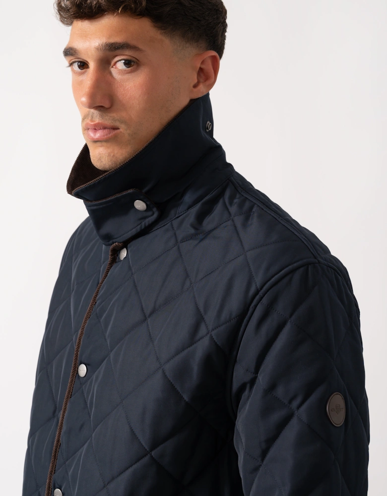 Mens Diamond Quilted Fleece Jacket - 433 Evening Blue
