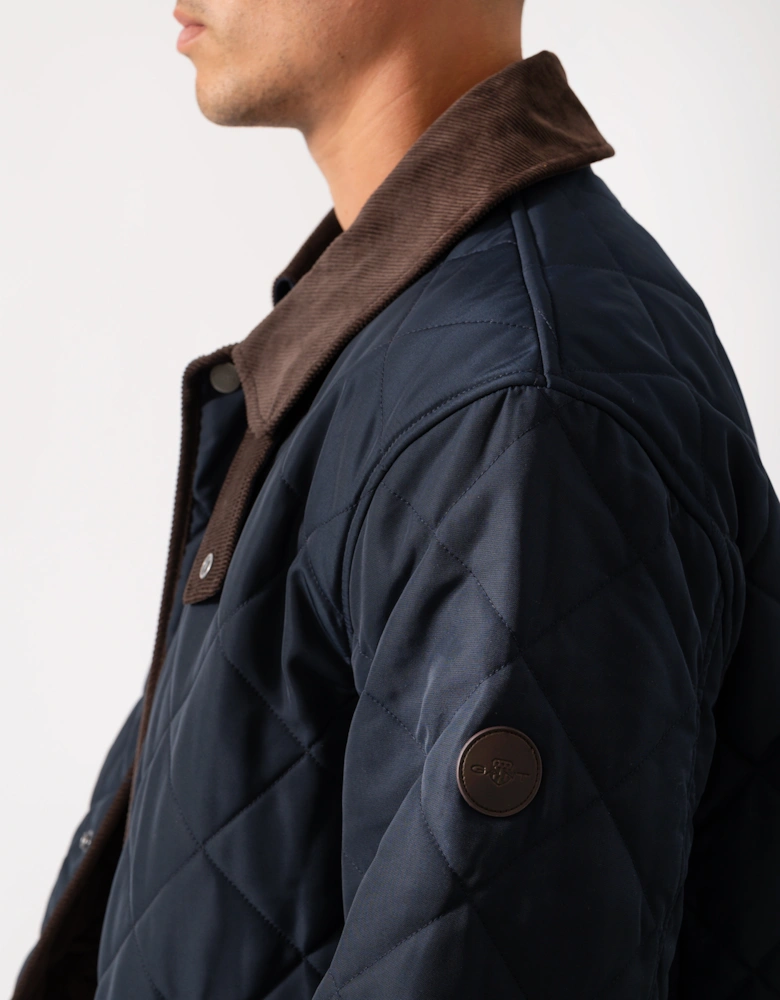 Mens Diamond Quilted Fleece Jacket - 433 Evening Blue