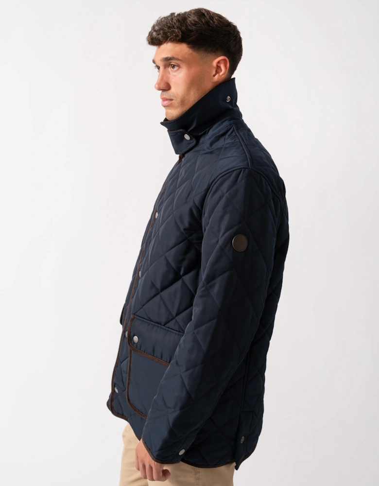 Mens Diamond Quilted Fleece Jacket - 433 Evening Blue