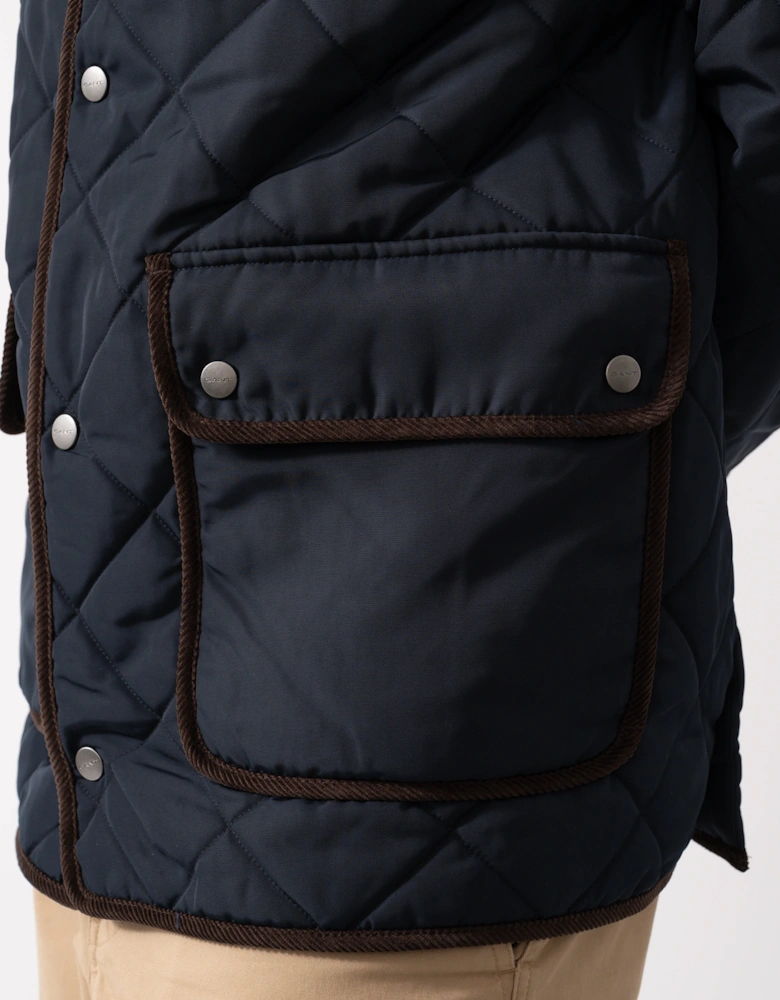 Mens Diamond Quilted Fleece Jacket - 433 Evening Blue
