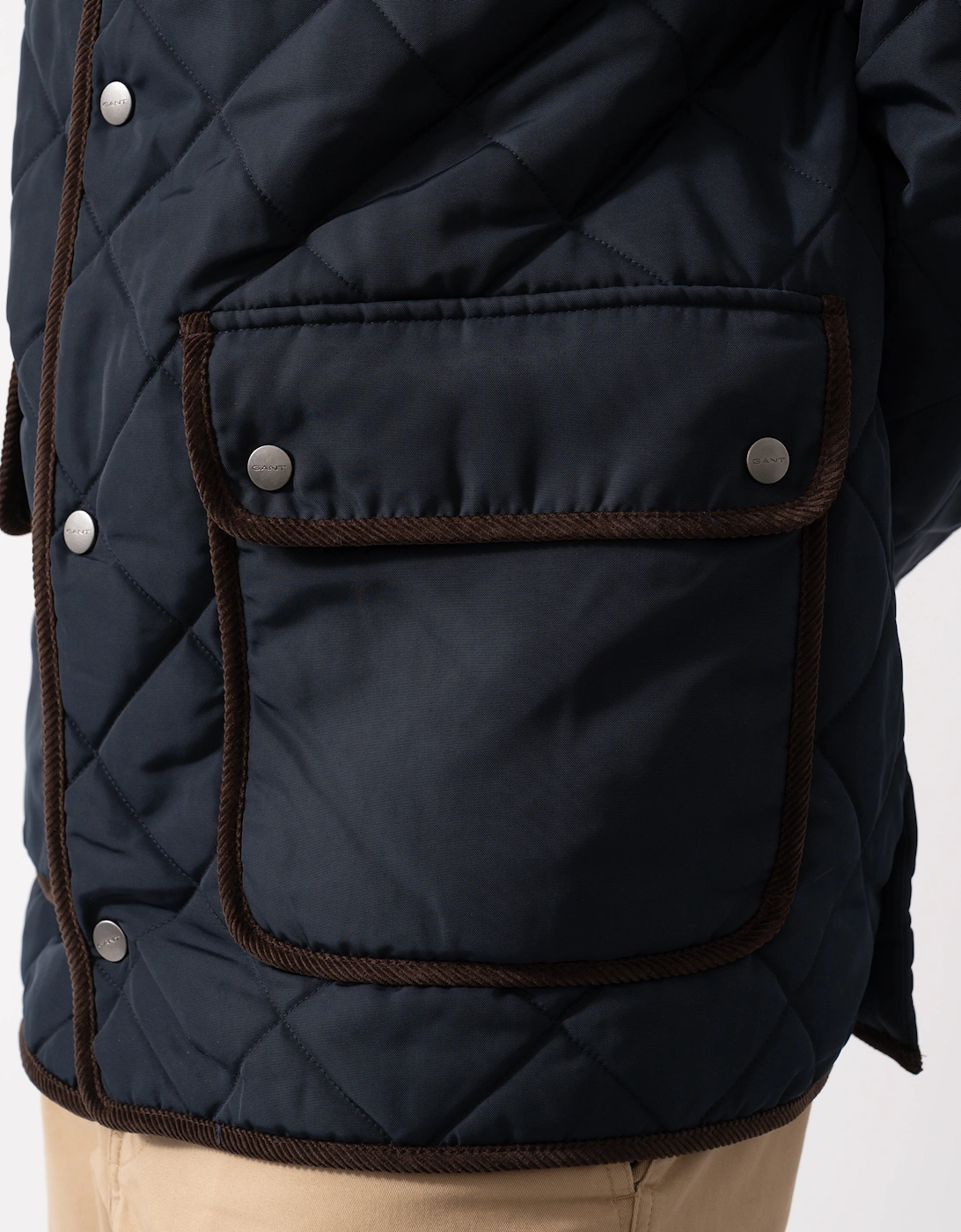 Mens Diamond Quilted Fleece Jacket - 433 Evening Blue