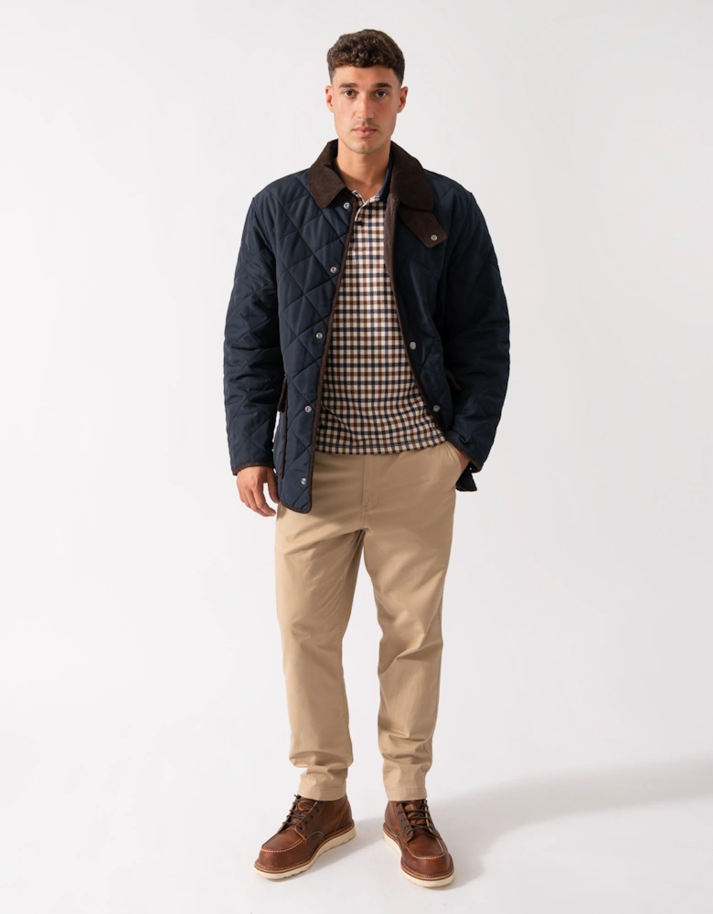 Mens Diamond Quilted Fleece Jacket - 433 Evening Blue