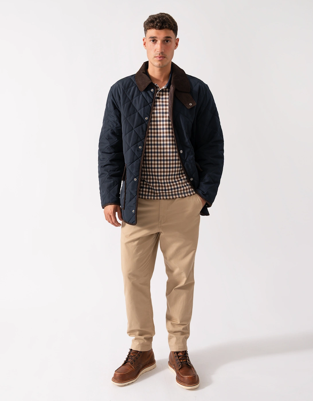 Mens Diamond Quilted Fleece Jacket - 433 Evening Blue