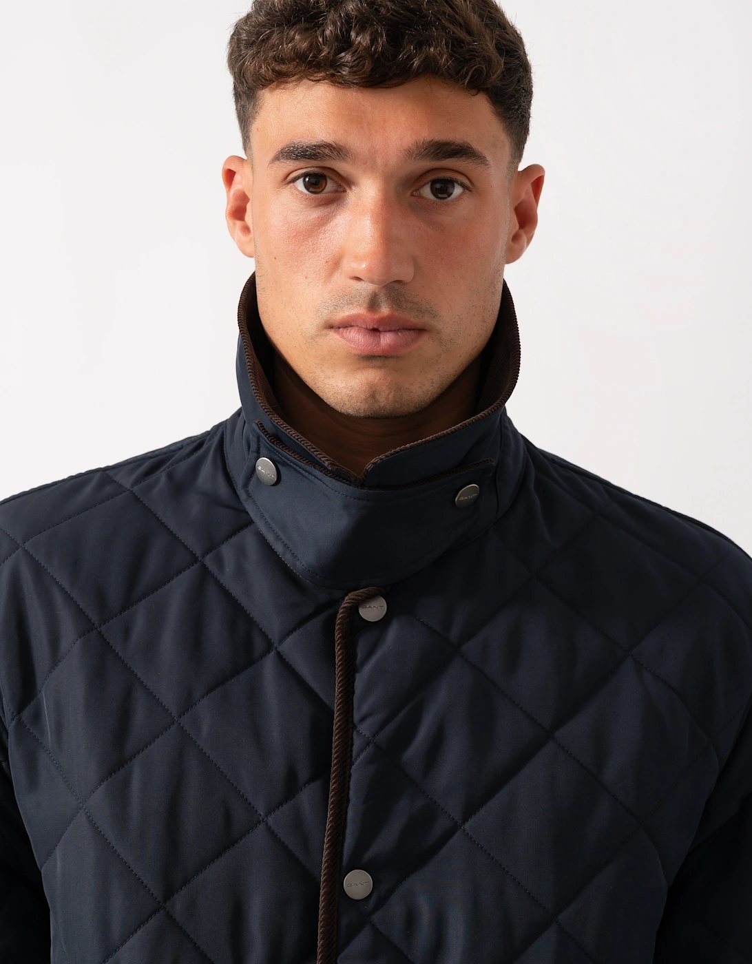 Mens Diamond Quilted Fleece Jacket - 433 Evening Blue