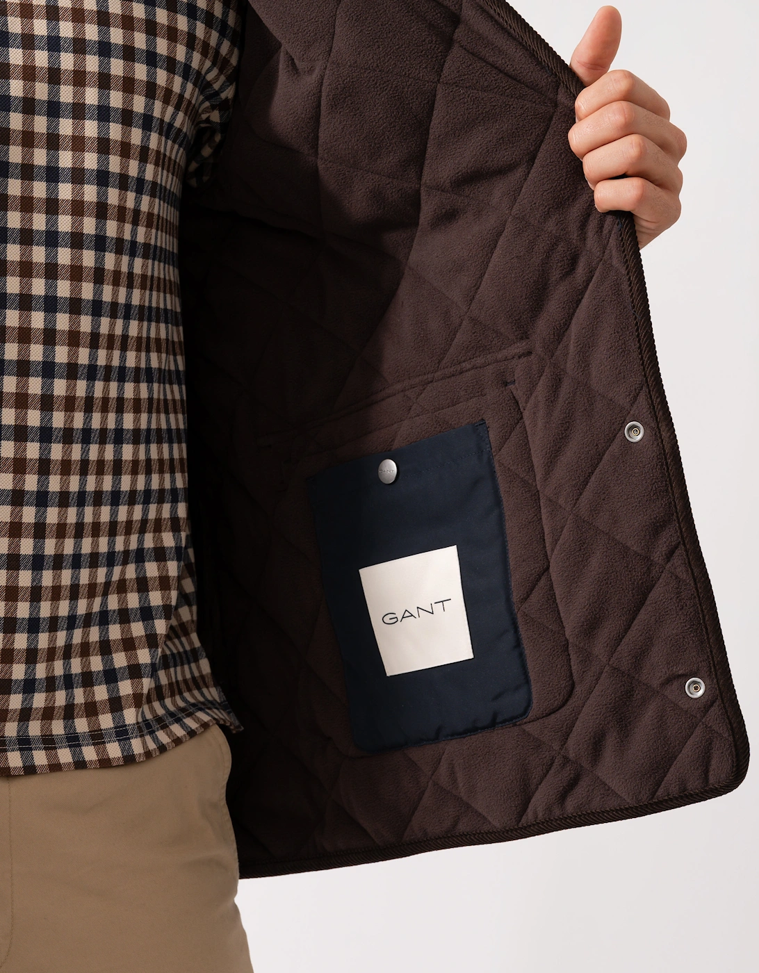Mens Diamond Quilted Fleece Jacket - 433 Evening Blue