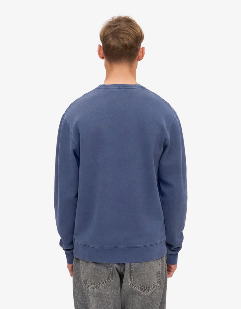 Mens Classic Organic Crew Neck Sweatshirt - Neptune Blue