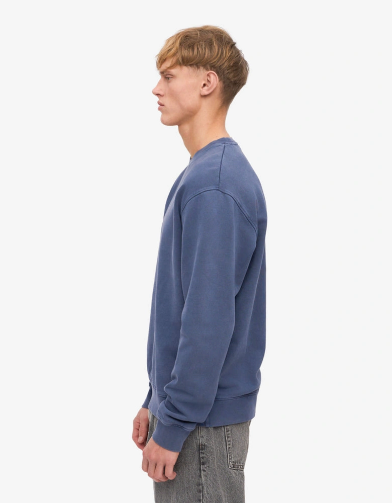 Mens Classic Organic Crew Neck Sweatshirt - Neptune Blue