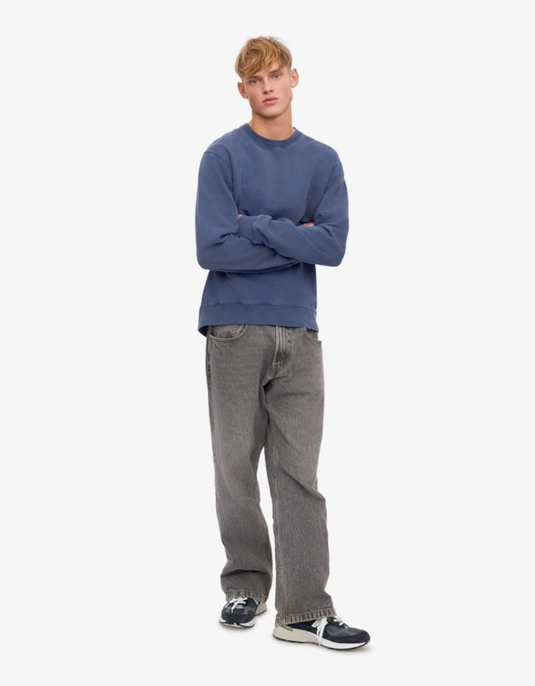 Mens Classic Organic Crew Neck Sweatshirt - Neptune Blue