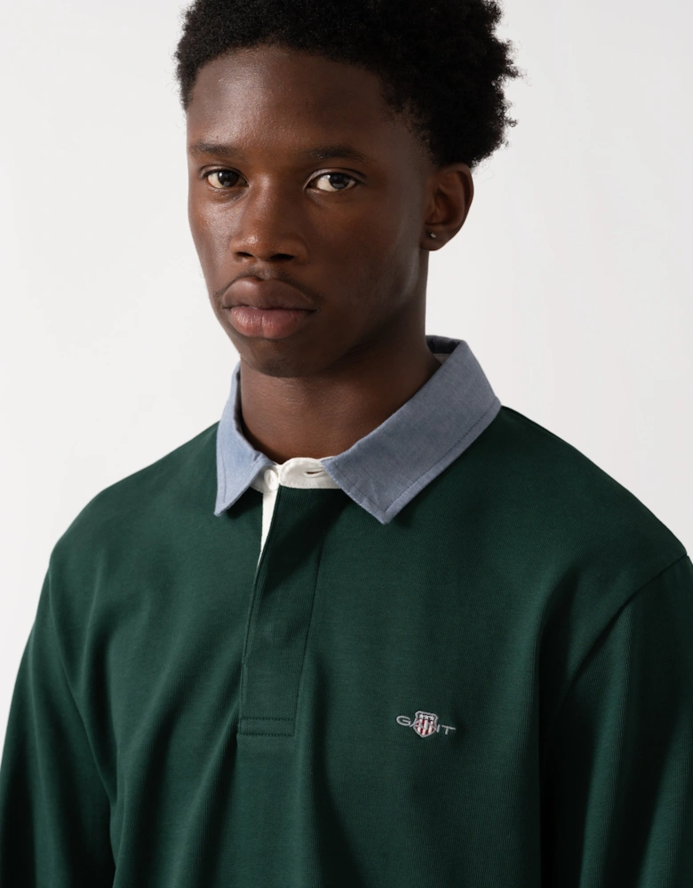 Mens Regular Fit Chambray Heavy Rugger - 374 Tartan Green