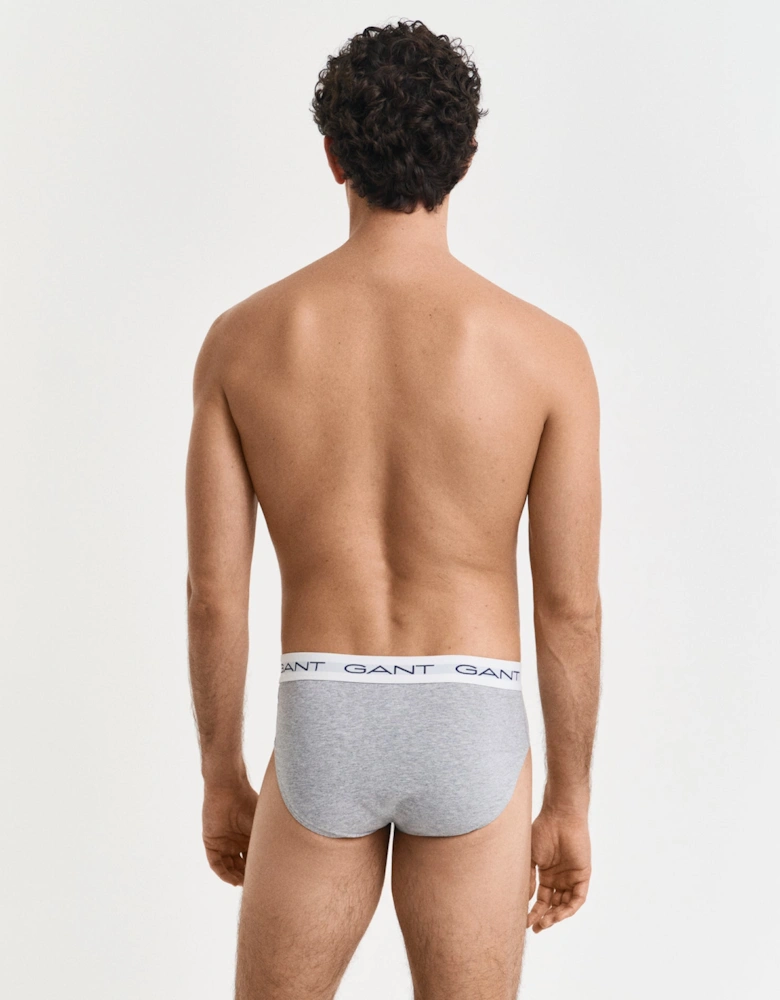3-Pack Mens Logo Waistband Briefs - 94 Light Grey Melange