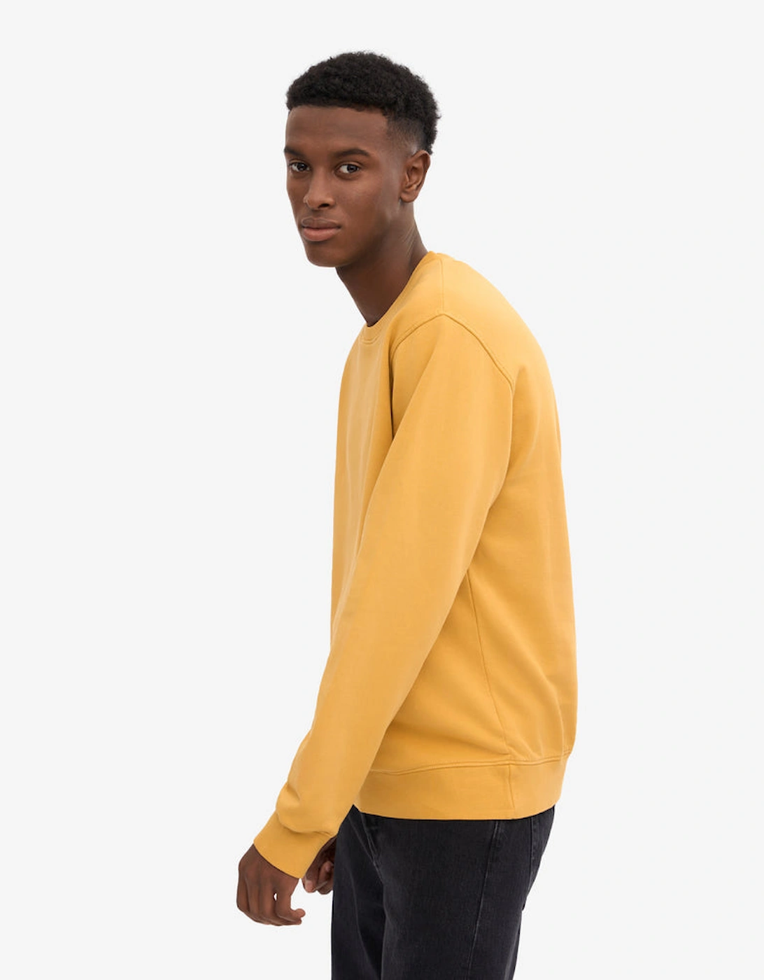 Mens Classic Organic Crew Neck Sweatshirt - Burned Yellow