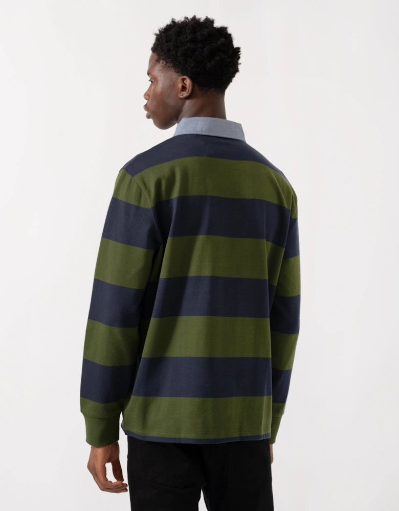 Mens Regular Fit Chambray Stripe Heavy Rugger - 360 Country Green