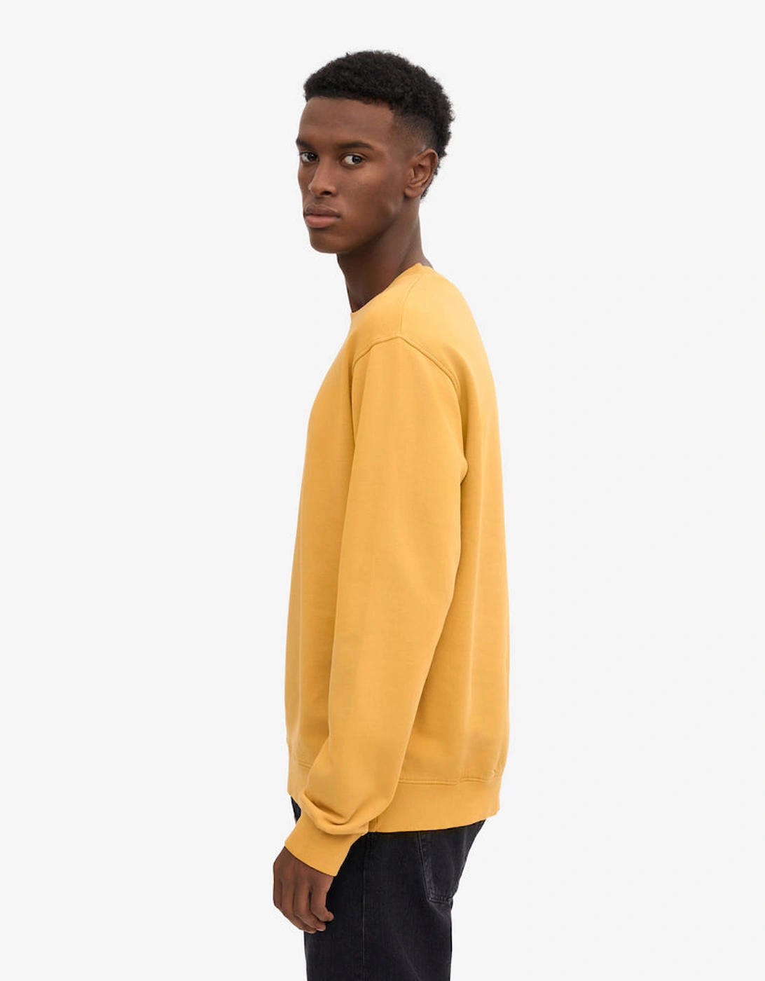 Mens Classic Organic Crew Neck Sweatshirt - Burned Yellow