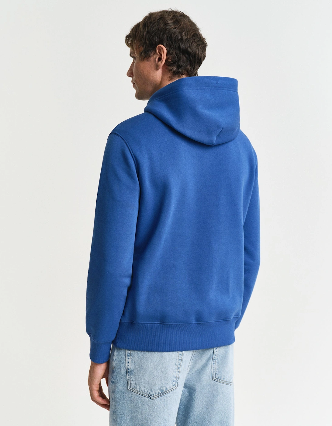 Mens Regular Fit Shield Logo Pullover Hoodie - 407 Rich Blue