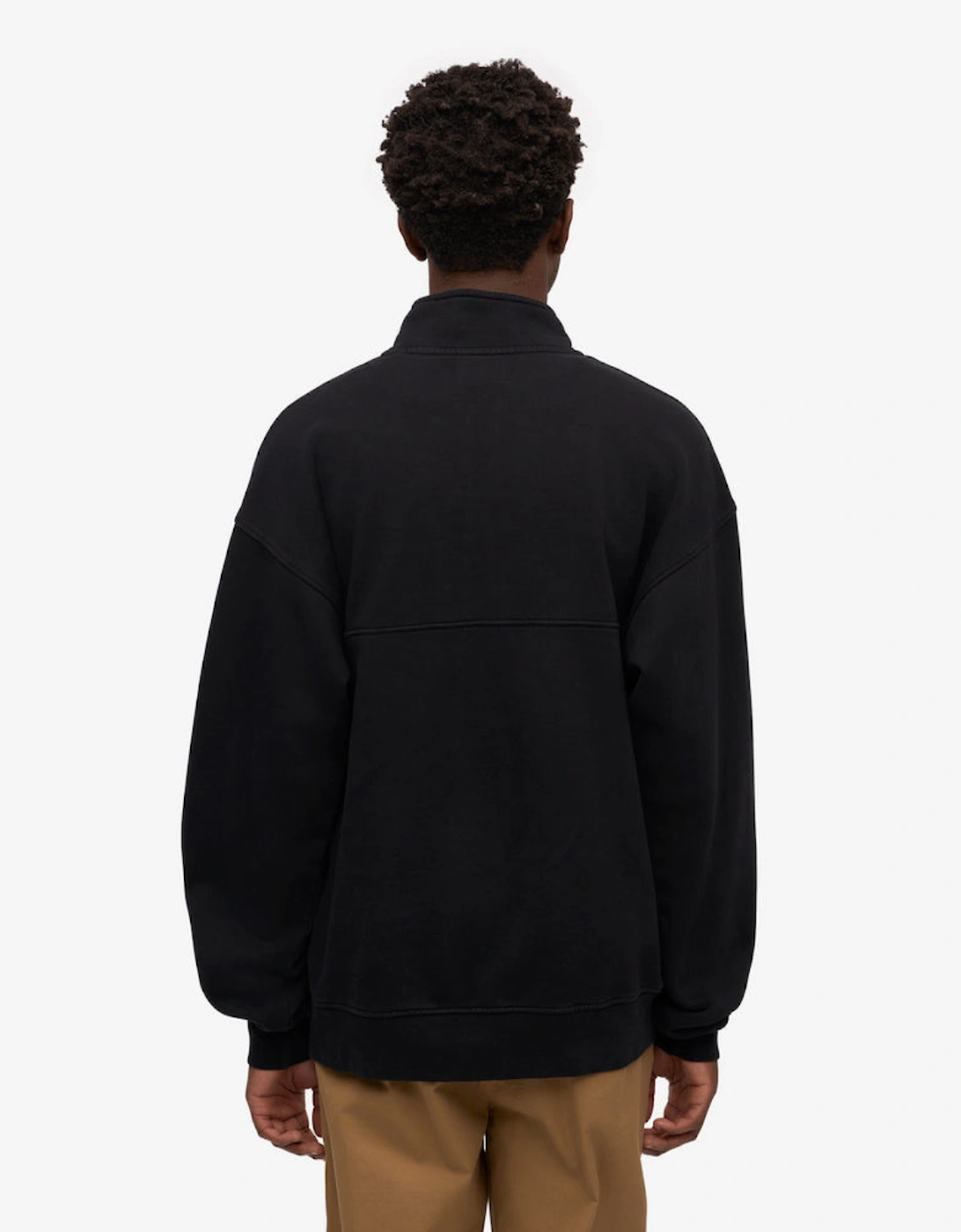 Organic Quarter Zip Sweatshirt - Deep Black
