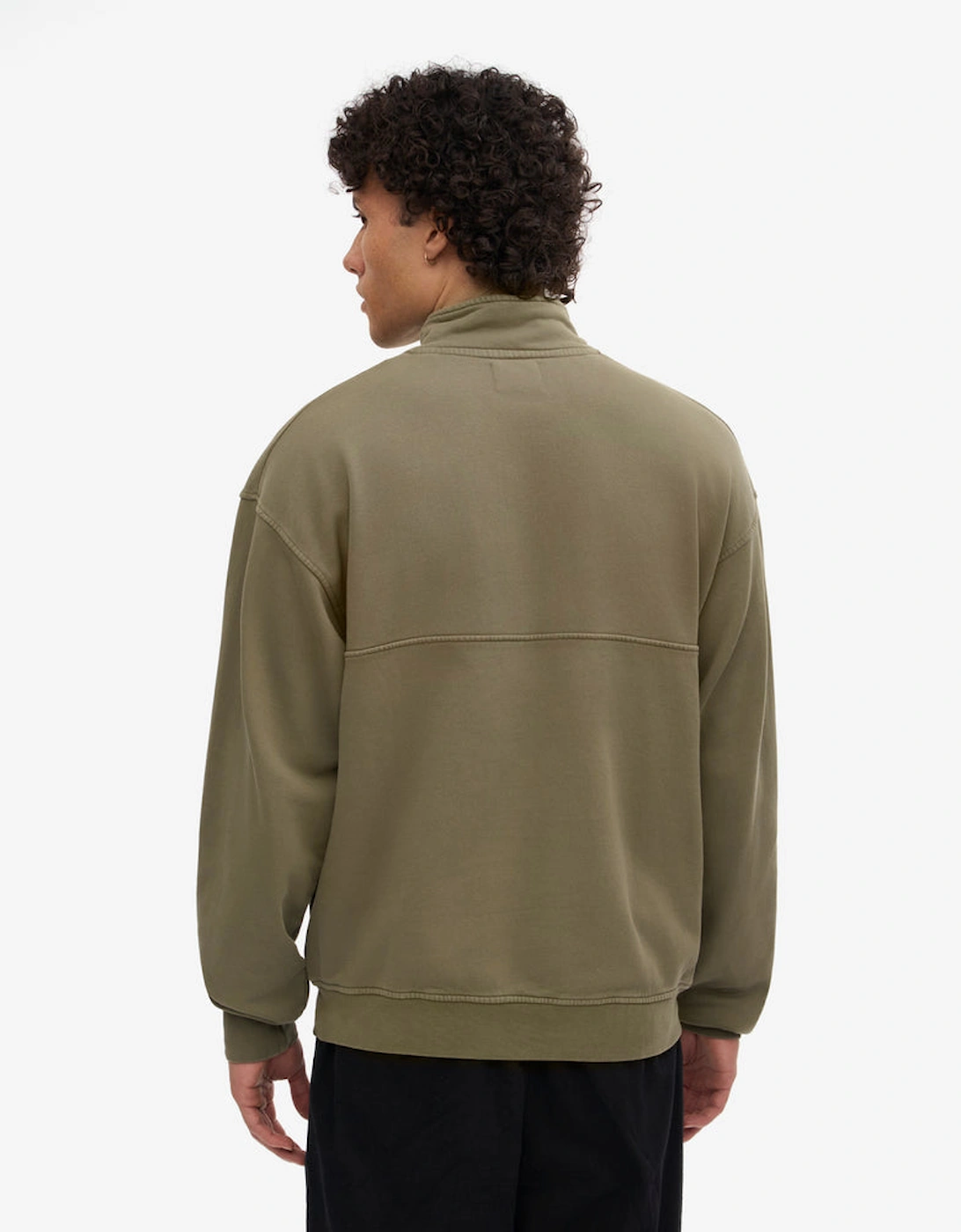 Organic Quarter Zip Sweatshirt - Dusty Olive
