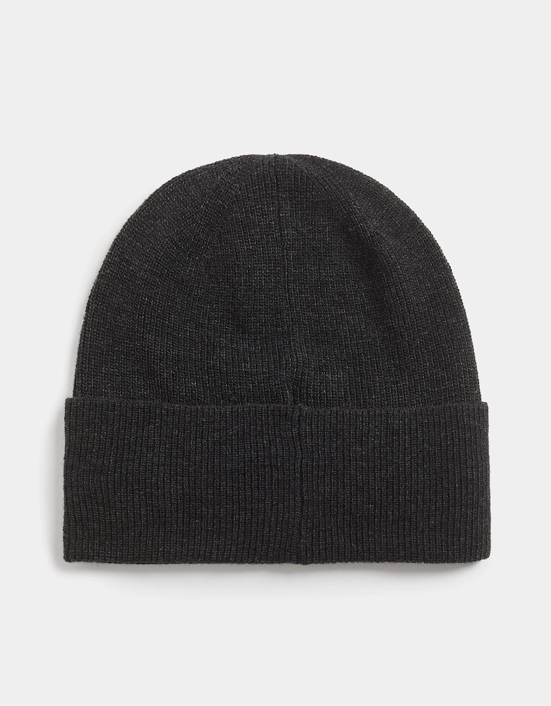 Lyle & Scott Lambswool Blend Ribbed Beanie - W155 Jet Black Marl