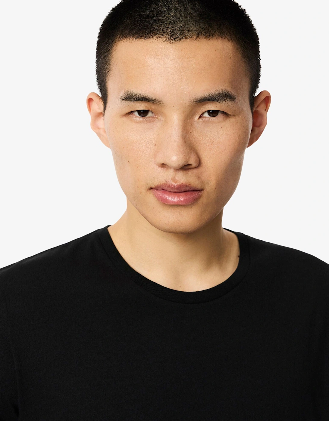 3-Pack Cotton Crew Neck Mens T-Shirts - Black 031
