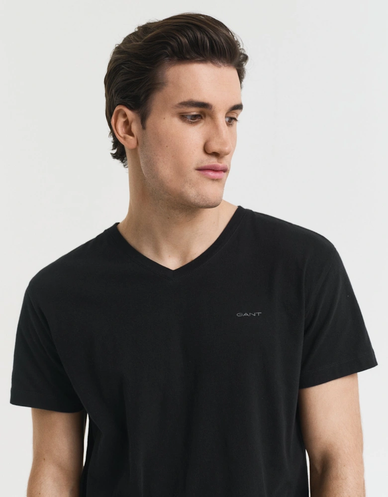 Mens V-Neck T-Shirt 2-Pack - 111 Black / White