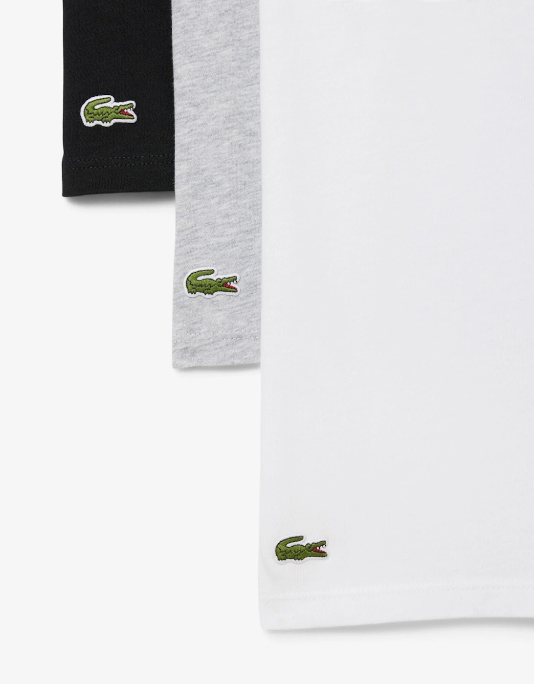 3-Pack Cotton Crew Neck Mens T-Shirts - White/Silver Chine-Black BXY