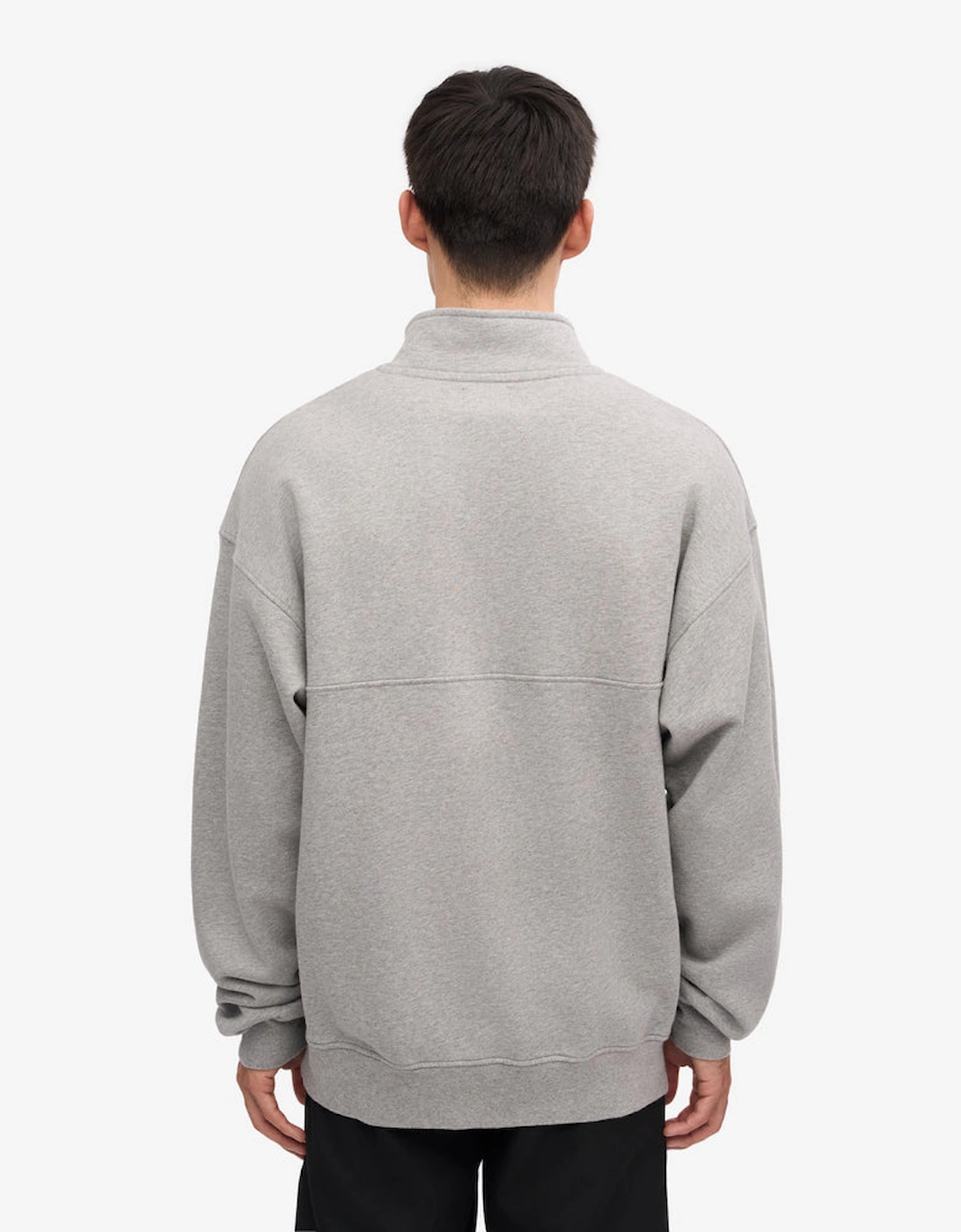 Organic Quarter Zip Sweatshirt - Heather Grey