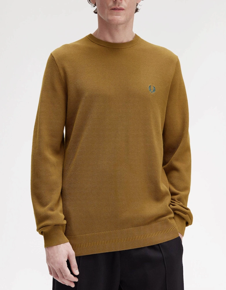 Mens Pique Stitch Jumper - Shaded Stone P96