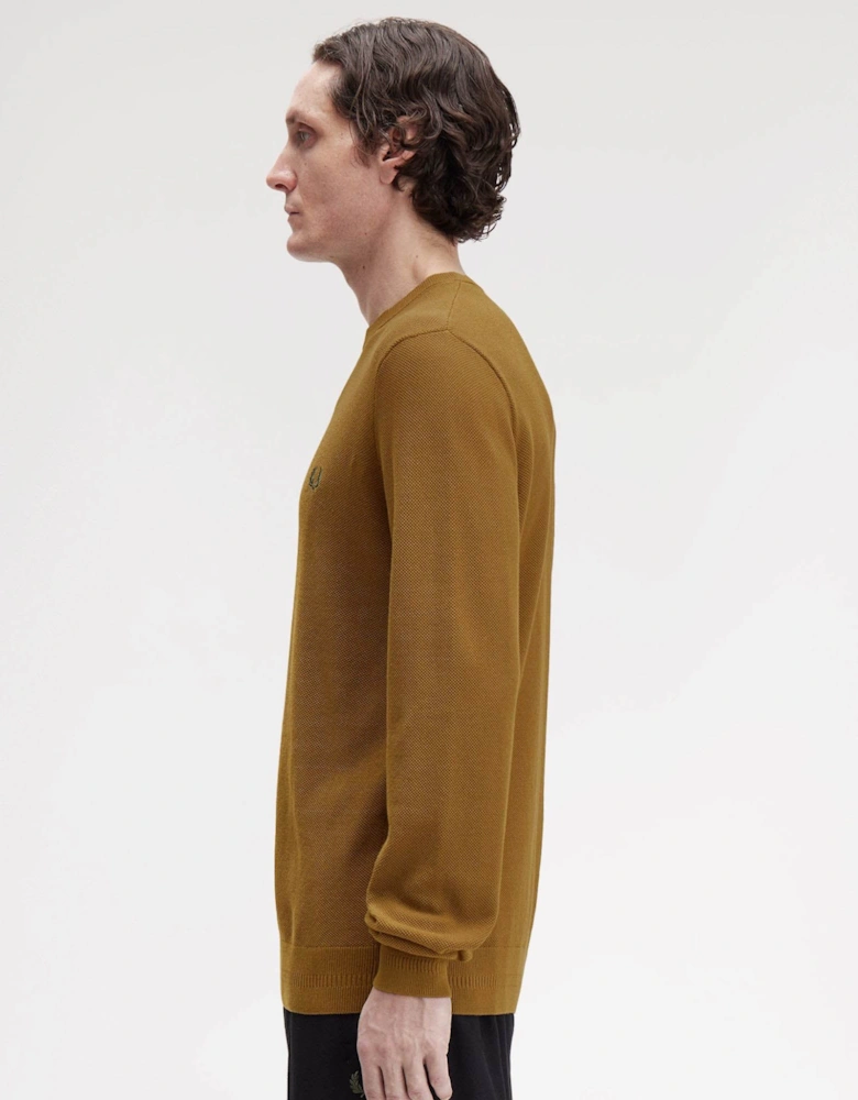 Mens Pique Stitch Jumper - Shaded Stone P96