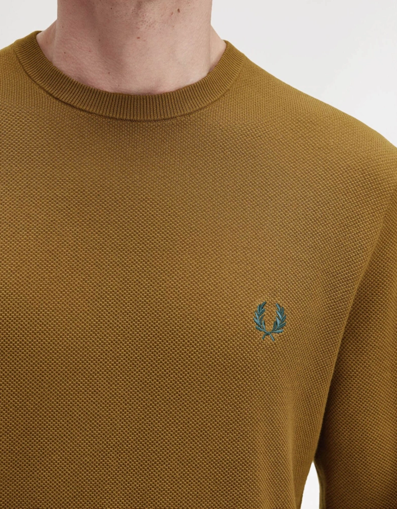 Mens Pique Stitch Jumper - Shaded Stone P96