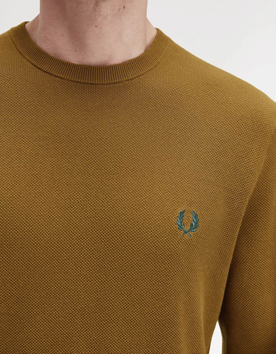 Mens Pique Stitch Jumper - Shaded Stone P96