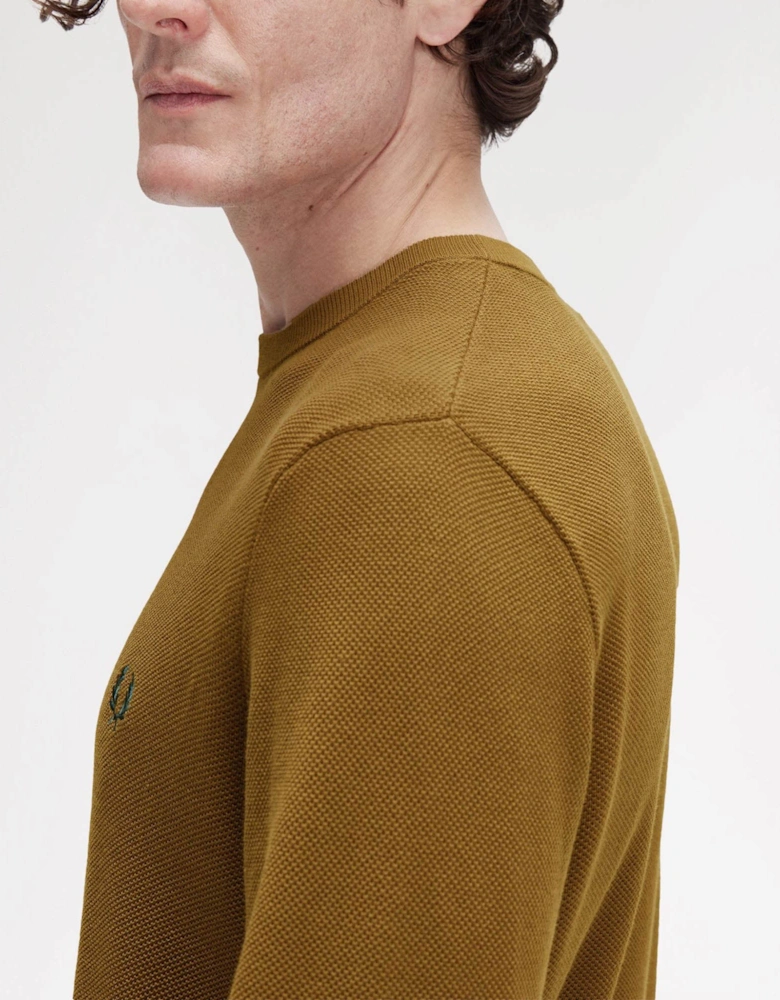 Mens Pique Stitch Jumper - Shaded Stone P96