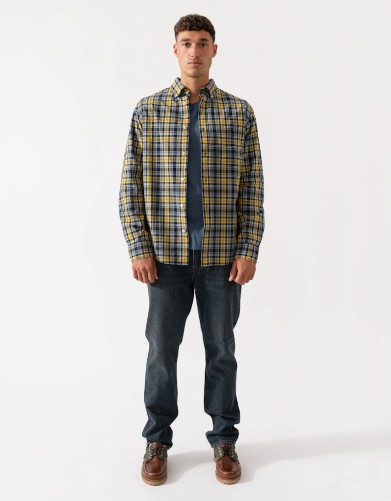 Mens Long Sleeve Archive Poplin Check Shirt - 472 Naval Blue