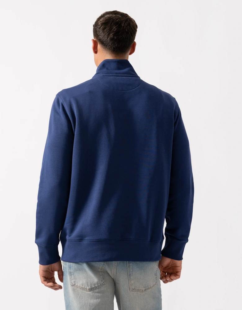Mens Regular Fit Shield Logo Half Zip Sweatshirt - 423 Persian Blue