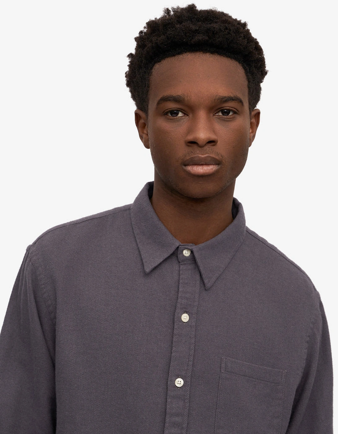Mens Organic Flannel Shirt - Lava Grey