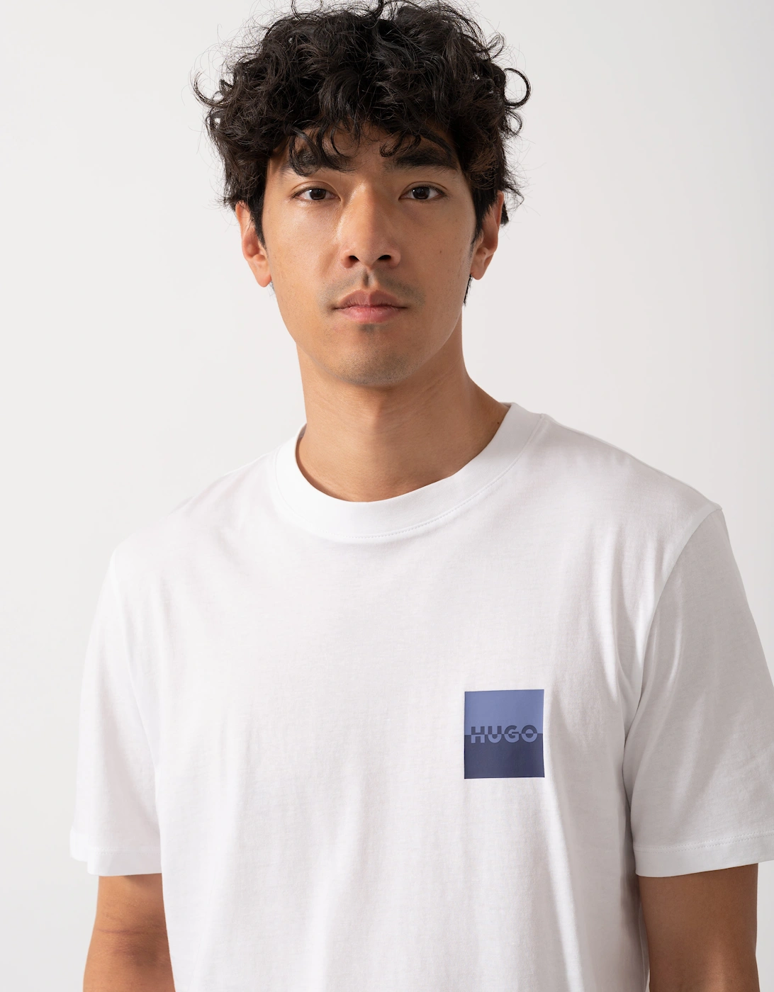 HUGO Dapusi Mens Logo Print T-Shirt - White 100