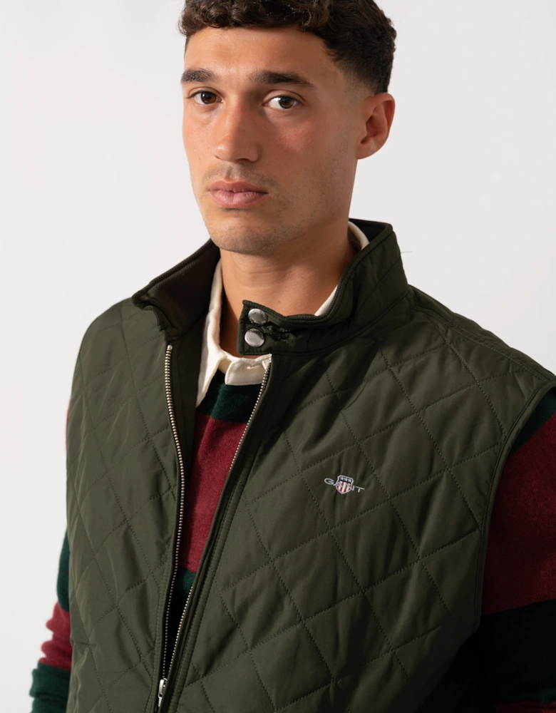 Mens Quilted Windcheater Vest - 368 Dark Moss Green