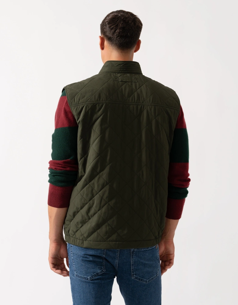 Mens Quilted Windcheater Vest - 368 Dark Moss Green