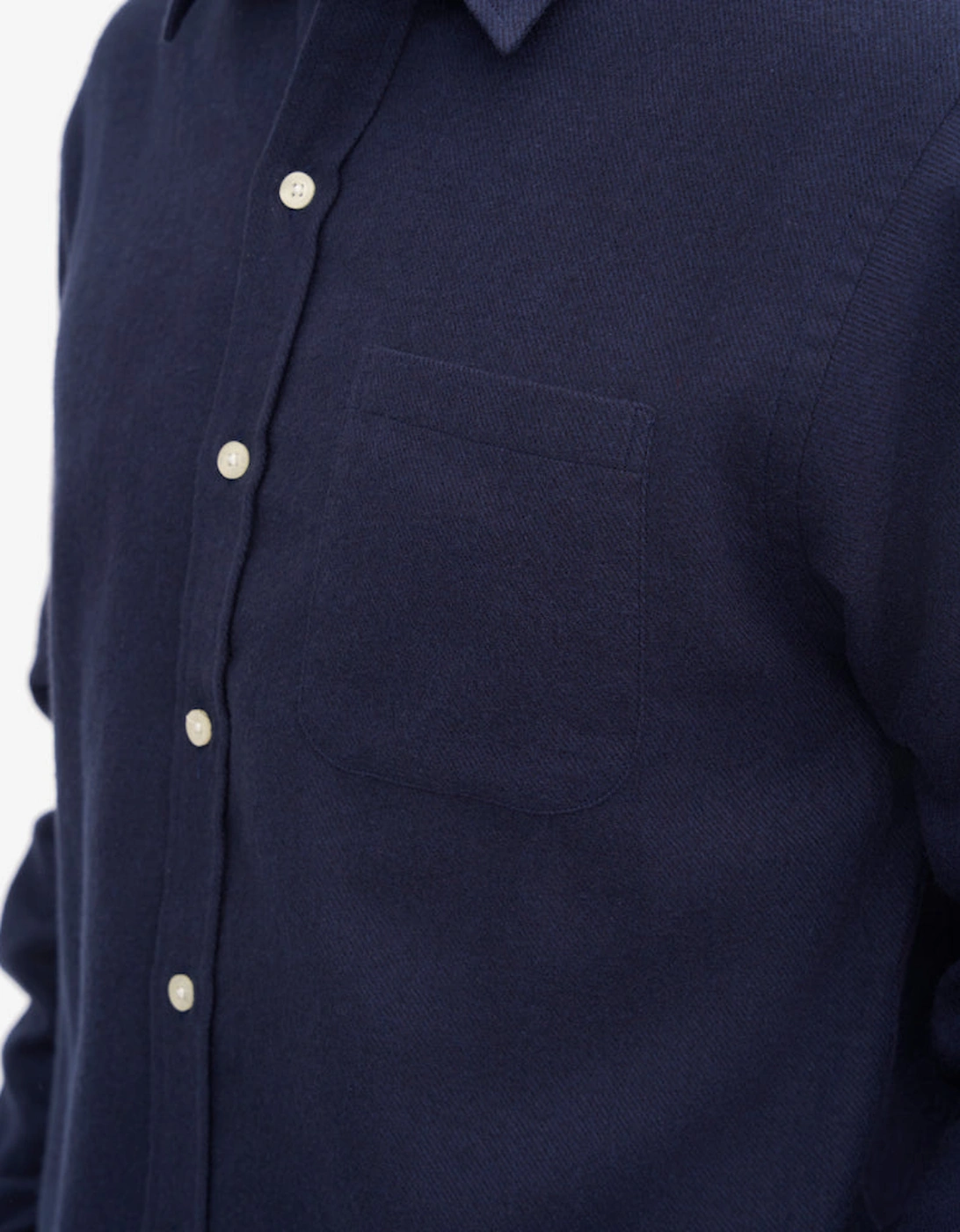 Mens Organic Flannel Shirt - Navy Blue