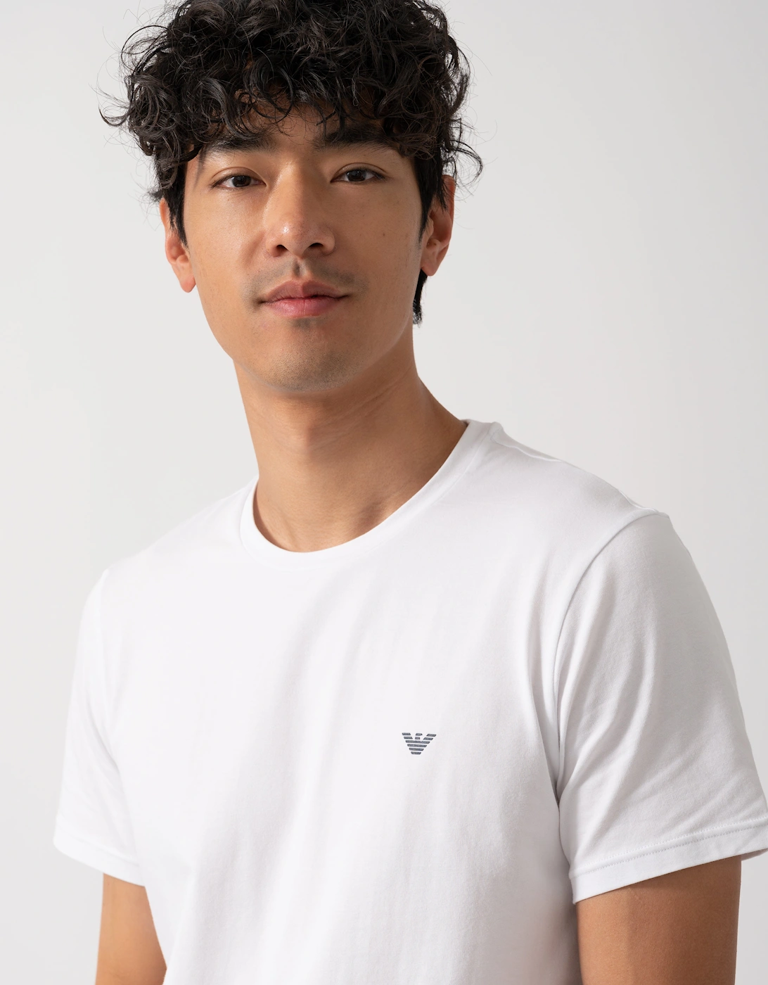 2 Pack Mens Eagle Logo Loungewear T-Shirt - Armani Blue/White MB088