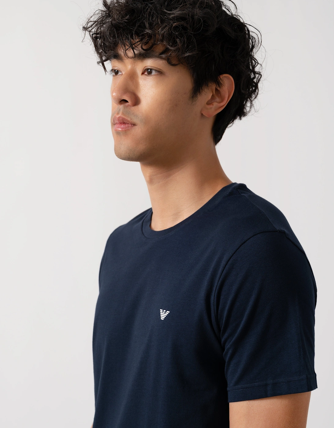 2 Pack Mens Eagle Logo Loungewear T-Shirt - Armani Blue/White MB088