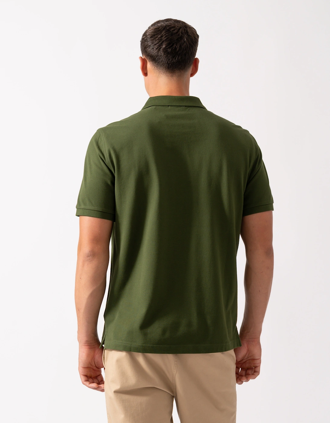 Mens Regular Fit Short Sleeve Shield Logo Pique Polo - 360 Country Green